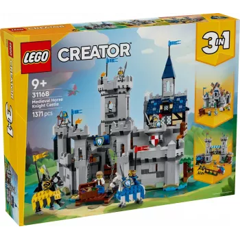 Stavebná hračka LEGO Creator 3-in-1 Stredoveký rytiersky hrad sada 31168 — 1371 dielov, 6 minifigúrok, od 9 rokov