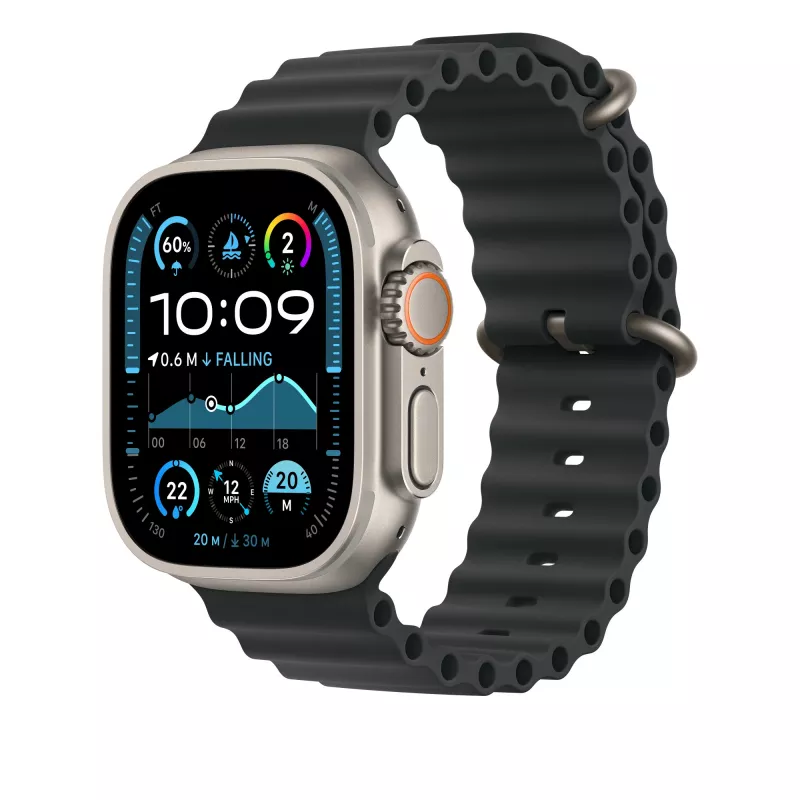 Black Ocean Band 49 mm – Natural Titanium Finish