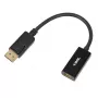 Káblový adaptér DisplayPort na HDMI IBOX iadp4k — DisplayPort (konektor samec) na HDMI (konektor samica), rovný konektor, podpora 4K, strieborný