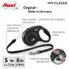 Flexi New CLASSIC 8 m čierne psie vodítko s navíjacím mechanizmom