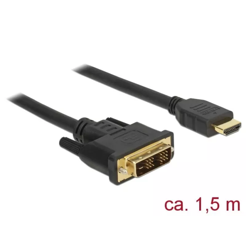 Adaptér video kábla DeLOCK 85583 1,5 m DVI-D HDMI typ A čierny