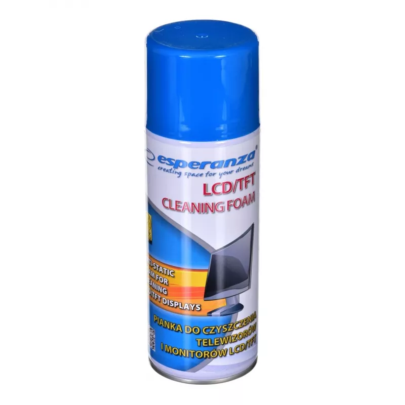 Čistiaca pena na zariadenia ESPERANZA ES119 — 400 ml pre LCD/TFT/plazmové obrazovky, viacfarebná