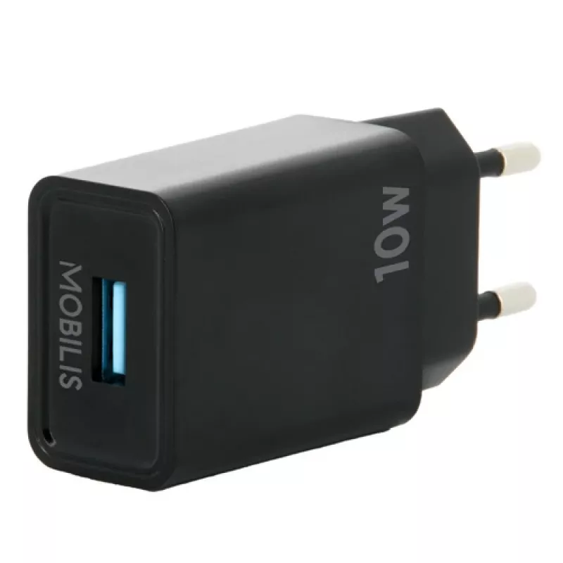 Mobilis - napájací zdroj - rýchly - 10,5 W - QC (USB) - čierny - Európa (001360)