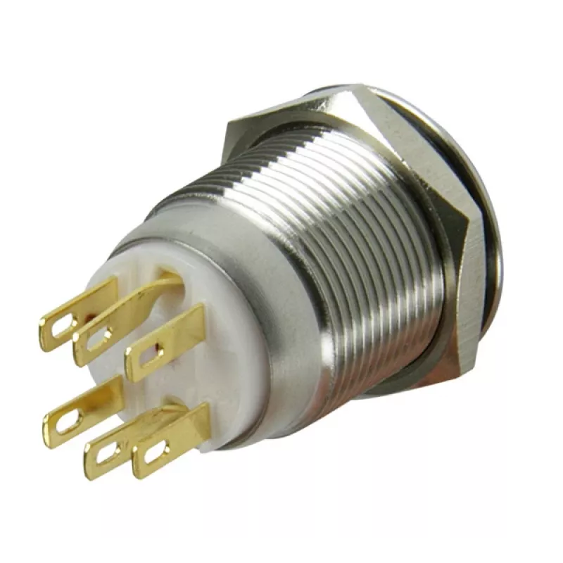 Lamptron vandal prepínač 19mm - Silverline - červený