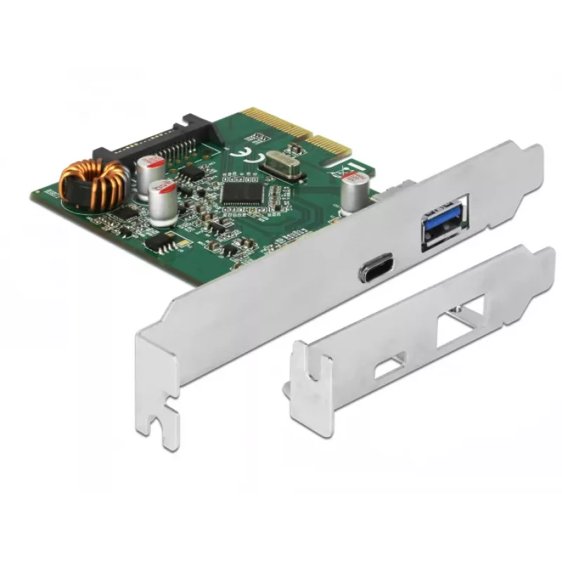 DeLOCK 90299 Karta PCIe x4, 1x USB Type-C + 1x USB Type-A, USB 3.2 Gen 2 (10 Gbps)