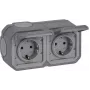 Legrand Plexo nové APWG Schuko 069742L zásuvka 2-násobná sivá IP 44 5 (069742L)
