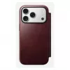 Puzdro na telefón Nomad Modern Leather Folio pre Apple iPhone 17 Pro, 6,3 palcov (16 cm), koža bordová