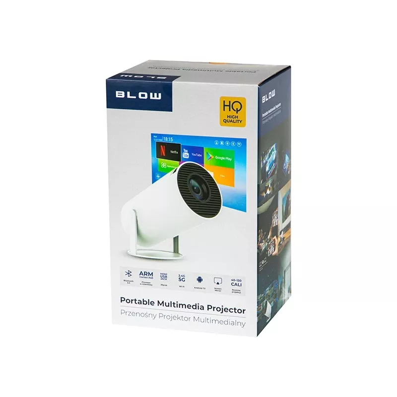 Projektor WiFi diaľkový ovládač Android TV 130 palcov 4K Full HD HY300 Pro LED
