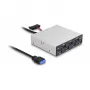 DeLOCK 64207 USB hub 5000 Mbit/s čierny sivý