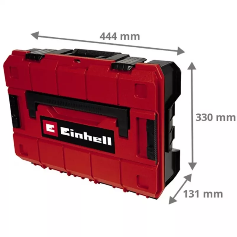 Einhell 4540019 E-Case S-F systémový kufor s mriežkovou penou, odolný voči postriekaniu, polypropylén, nosnosť 25 kg, čierny/červený