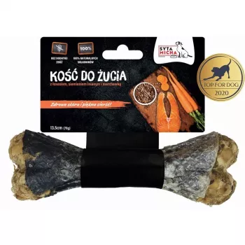 SYTA MICHA žuvacia kosť pre krásnu srsť, maškrta na žuvanie pre psov, 13,5 cm