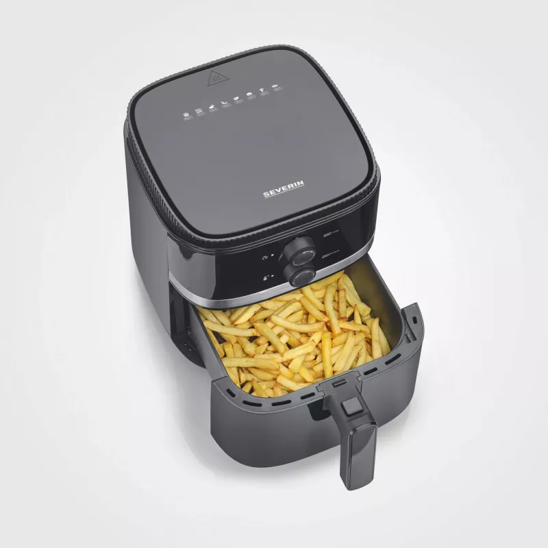Fritéza s horúcim vzduchom Severin FR 2452 4,3 L 1500 W čierna strieborná