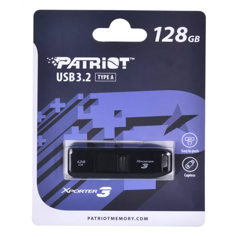 USB flash disk PATRIOT Xporter 128 GB USB Type-A 3.2 Gen 1 (80 MB/s) Slider čierny