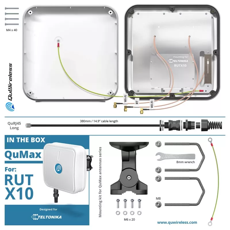 Príslušenstvo k routeru QuWireless QuMax pre RUTX10 AX10M – externý anténny modul pre Teltonika RUTX10