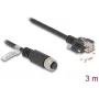 Sieťový kábel DeLOCK M12 kábel A-kódovaný 8-pinový samica na RJ45 samec Cat.5e 3 m čierny