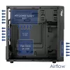 Akyga AK19BK Micro-Tower PC skriňa, Micro-ATX / Mini-ITX, USB-C + USB 3.0 + 2x USB 2.0, bez napájacieho zdroja, čierna