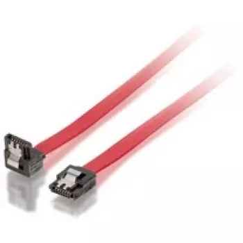 Equip SATA II kábel, zahnutý, 0,5m, 0,5 m, SATA II, SATA 7-pin, SATA 7-pin, konektor samec/konektor samec, červený