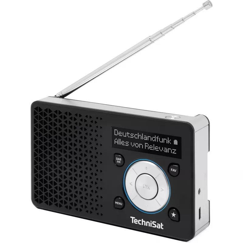 TechniSat DigitRadio 1 A 0100/4997 digitálne rádio, DAB+/FM, RDS, 40 predvolieb staníc, výstražná funkcia ASA, čierne/strieborné