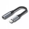Audio adaptér Vention Lightning na 3,5 mm BMBHA, Lightning na 3,5 mm káblový adaptér s 0,1 m káblom, sivý