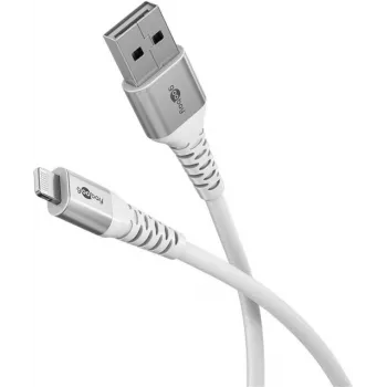 Goobay Lightning na USB-A superjemný textilný kábel s kovovými konektormi, 1 m (74511)