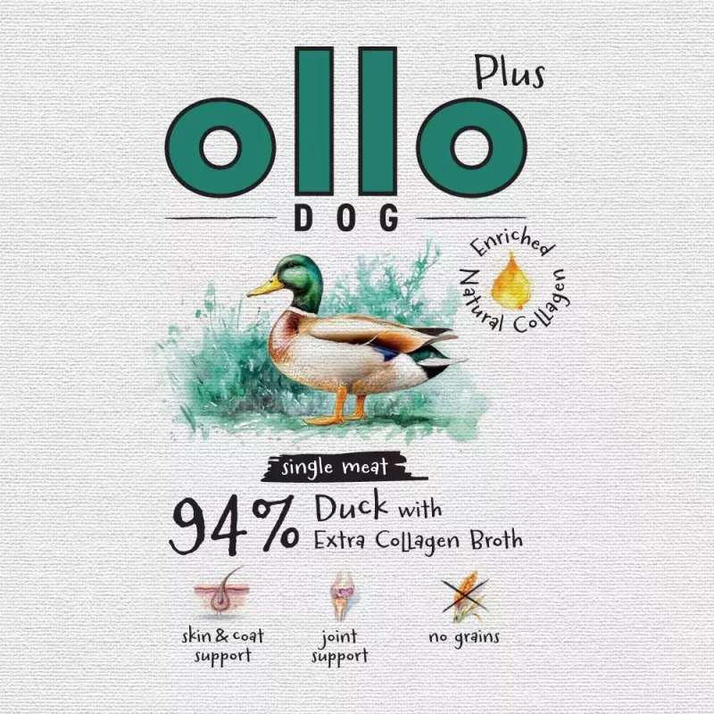 Ollo Plus kolagén kačacie 400g konzerva pre psov
