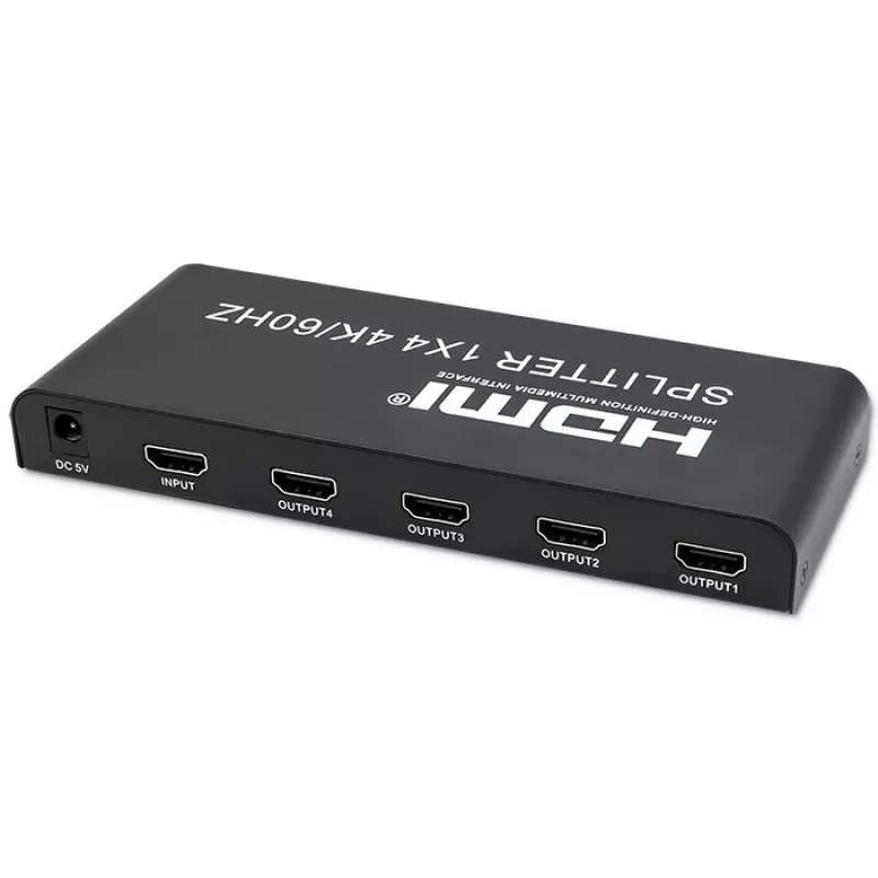 Qoltec 51799 Aktívny HDMI splitter 4 x HDMI 4K x 2K | 6 Gb/s | 60 Hz