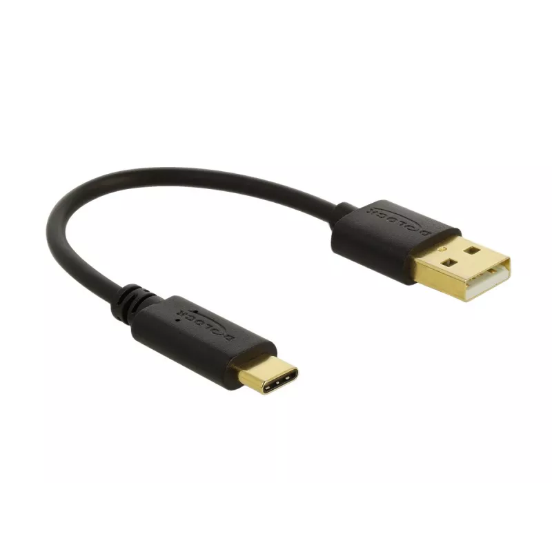 DeLOCK USB nabíjací kábel Type-A na USB Type-C 15 cm čierny