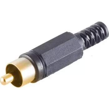 RCA (Cinch) konektor ShiverPeaks 51400-SG — čierne puzdro, pozlátené kontakty