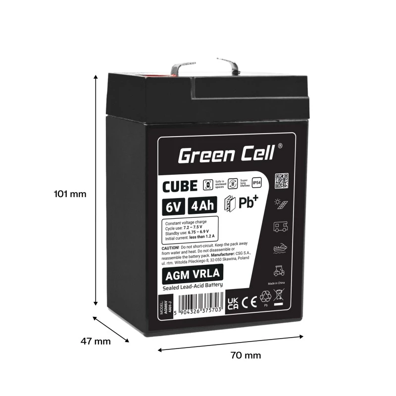 Batéria AGM VRLA 6V 4Ah IP54