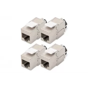 Digitus Cat. 6A Keystone modul tienený 4 ks strieborný RJ-45