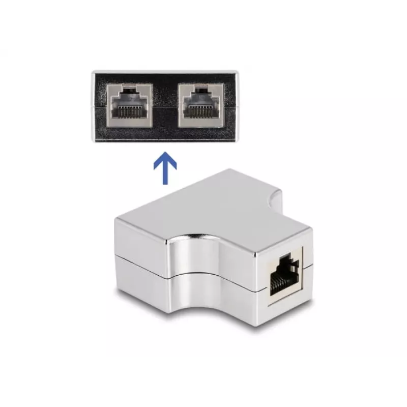 DeLOCK RJ45 splitter T adaptér 1 x RJ45 konektor samica na 2 x RJ45 konektor samica Cat.5e STP