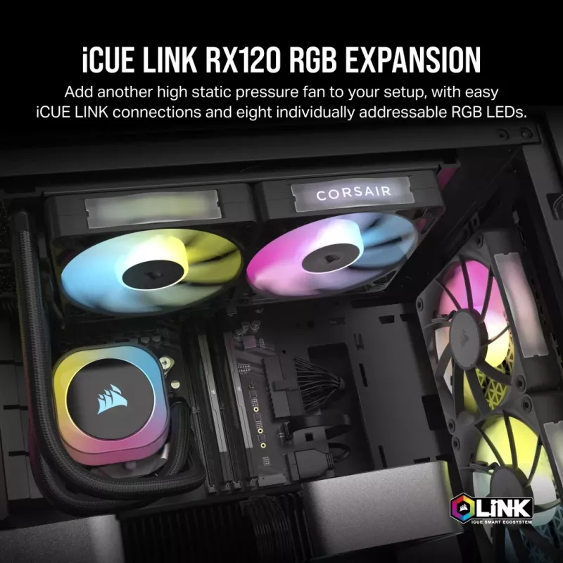 Corsair iCUE LINK RX120 RGB ventilátor 12 cm čierny 400-2100 ot/min