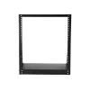 StarTech.com 2-stĺpikový 12U heavy-duty desktop server rack, malý otvorený 19-palcový počítačový rack rám, kompaktný sieťový rack pre AV/štúdiové/dátové/IT vybavenie, TAA-kompatibilný – voľne stojaci dvojstĺpikový rack pre domov/kanceláriu
