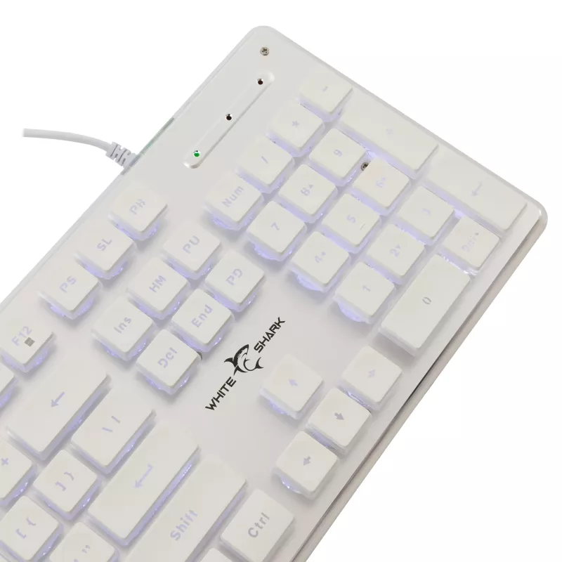 Mechanická herná klávesnica White Shark TACHI-W-US — kompaktné rozloženie TACHI White