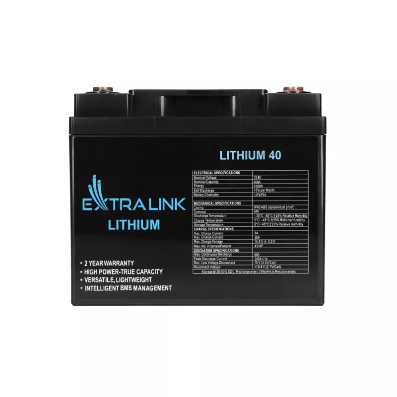 Extralink akumulátor LiFePO4 40AH 12,8 V BMS batéria 40000 mAh