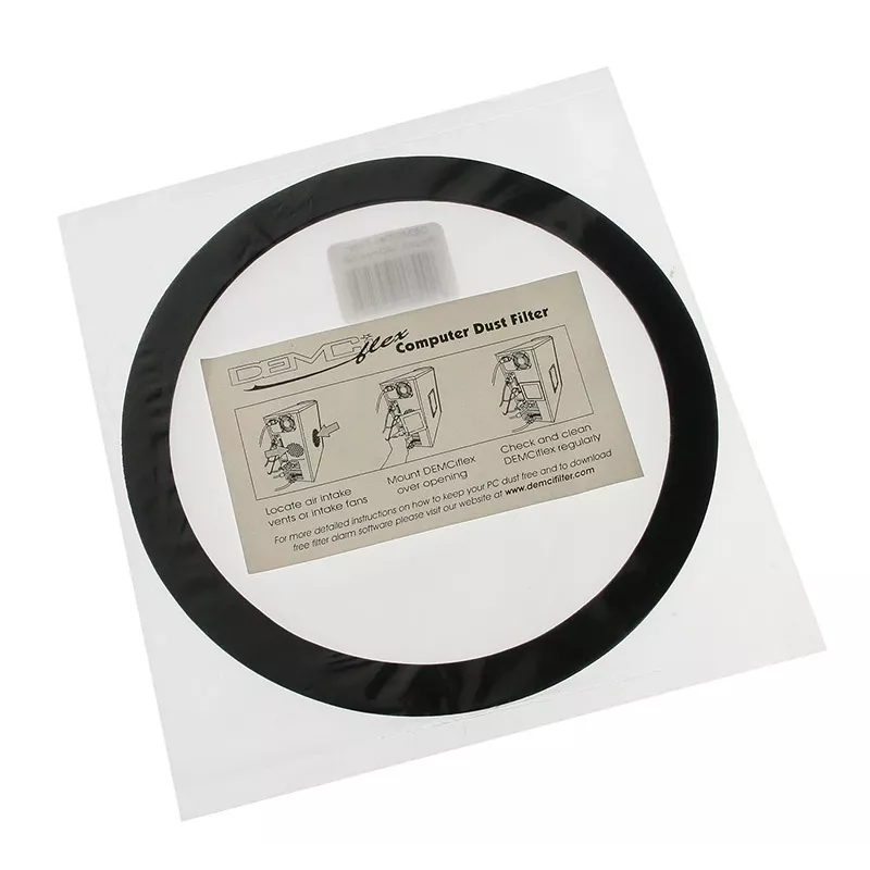 Protiprachový filter DEMCiflex 140 mm okrúhly – čierny/biely pre ventilátory do skrine