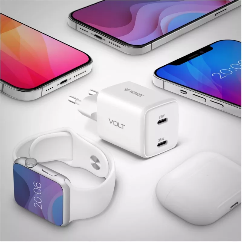 Nástenná USB-C nabíjačka YENKEE G35D 2x18W Power Delivery 3.0 3A
