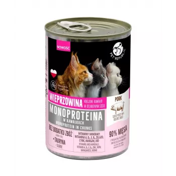 Mokré krmivo pre mačky PetRepublic monoprotein bravčové v omáčke 400 g
