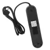 Predlžovacia zásuvka MACLEAN MCE394 B — 3 zásuvky + 3×USB A, 110–240V, 2,1A USB, 2500W, 1,5 m kábel, čierna