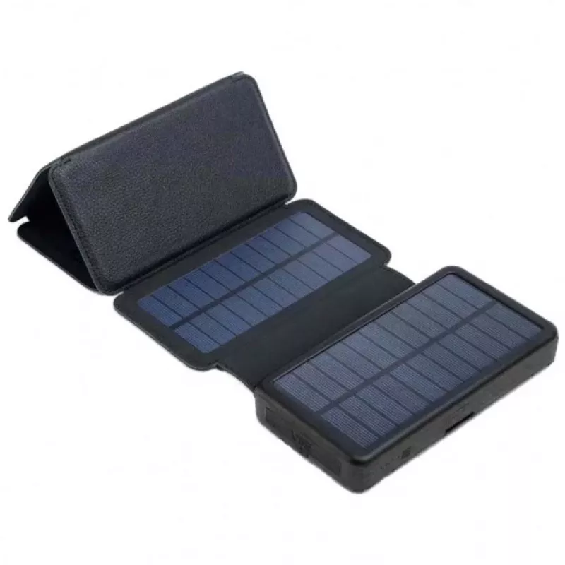 PowerNeed ES20000B skladací solárny panel s powerbankou, 9 W, 20000 mAh, Li-Poly, 2x USB 2 A, čierny