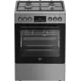 Voľne stojaci plynovo-elektrický sporák BEKO FBM62330GXTN 60 cm, 4-horáková plynová varná doska, 72 l elektrická rúra, energetická trieda A