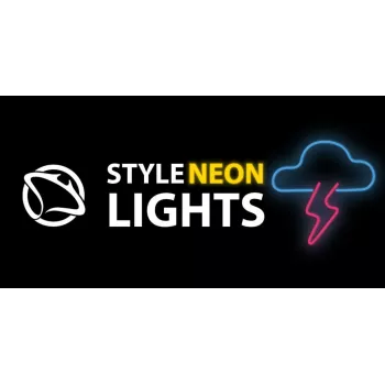 Neónové svetlo MANTA SNL71BL oblak s bleskom modro-ružové – dekoračná LED neónová tabuľa
