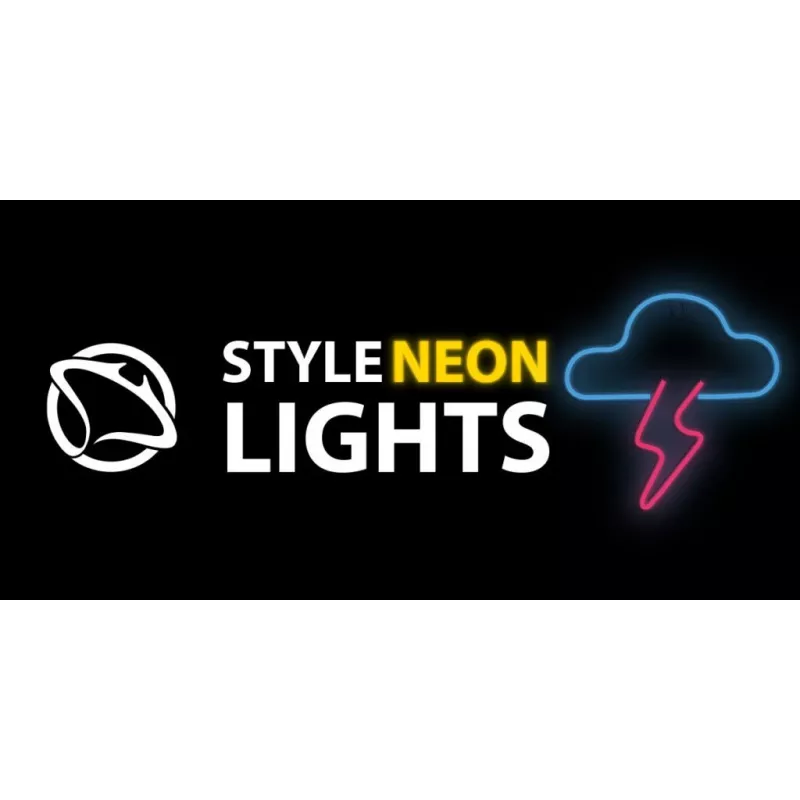 Neónové svetlo MANTA SNL71BL oblak s bleskom modro-ružové – dekoračná LED neónová tabuľa
