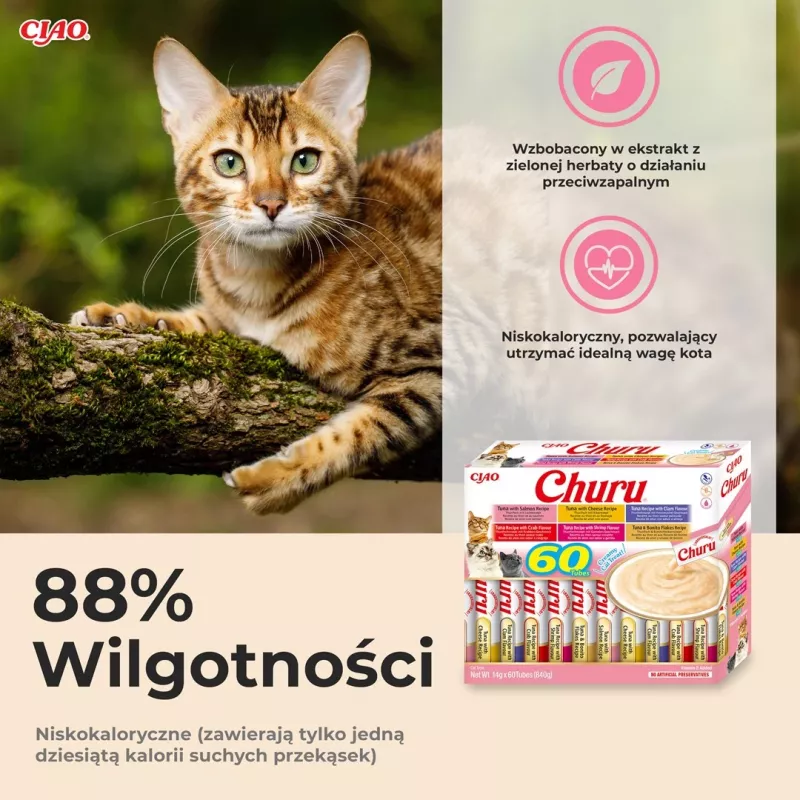 INABA Churu výberová krabica tuniak – maškrty pre mačky – 60 x 14 g