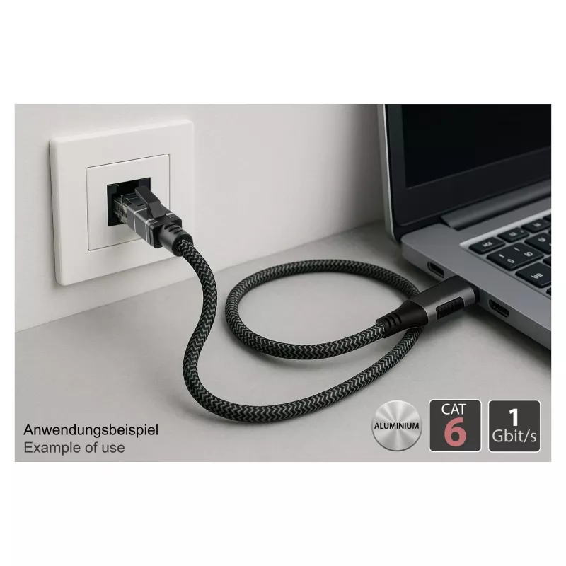 Good Connections Ethernet kábel USB-C RJ45, antracit, 5,0 m