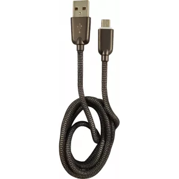 LC-POWER kábel USB-Micro-1M-6 1m strieborný kov, USB-A na Micro-USB (LC-C-USB-MICRO-1M-6)