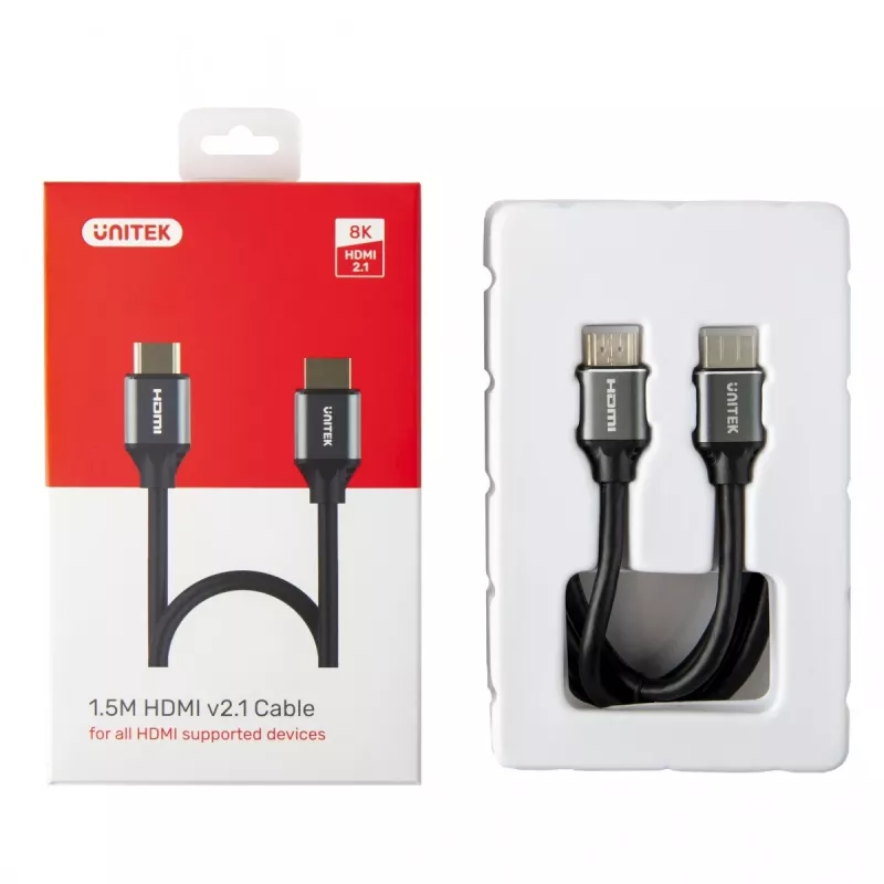 HDMI kábel Unitek 8K HDMI 2.1 Ultra Speed 3 m, typ A konektor–konektor, 48 Gbit/s, 60 Hz, čierny