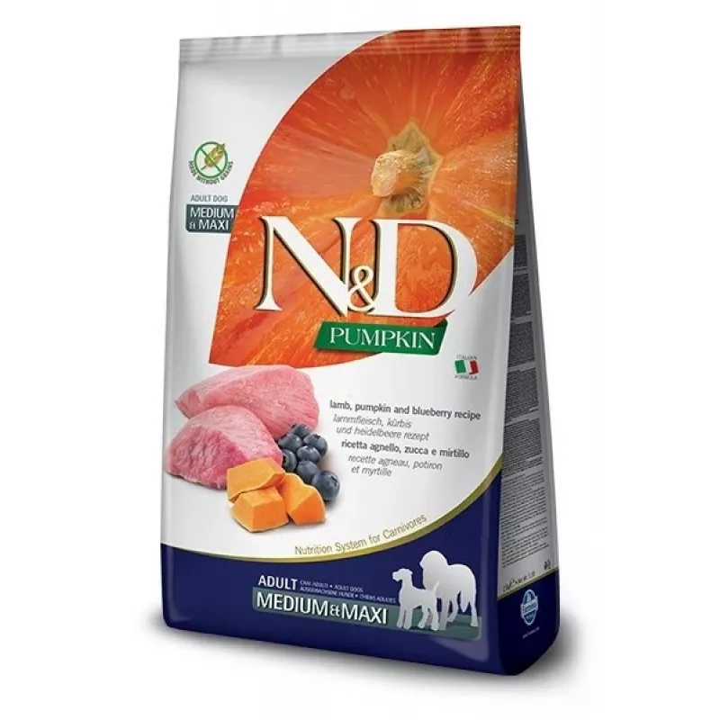 FARMINA N&D Pumpkin Lamb&Blueberry Adult Medium & Maxi - suché krmivo pre psy - 12 kg