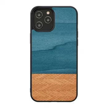 Puzdro na telefón man and wood pre iPhone 12 Pro Max denimovo-čierna