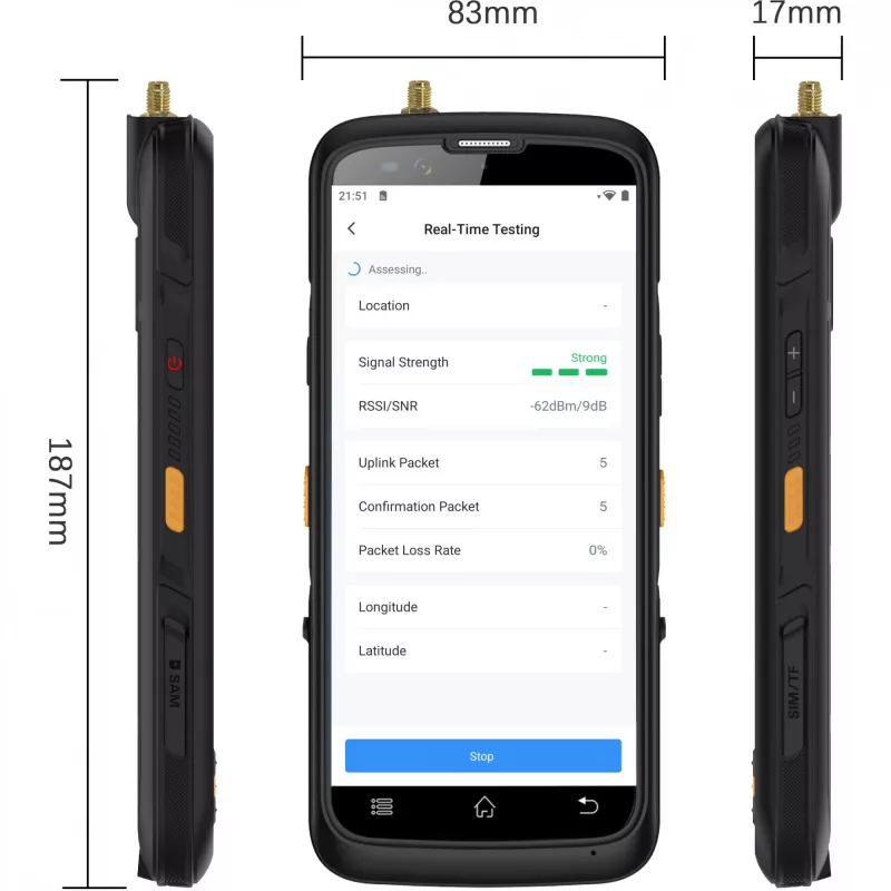 LoRaWAN Wi‑Fi terénny tester Milesight FT101-868M — model FT101-868M